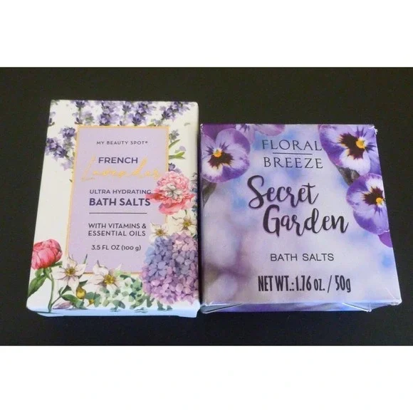 2 Bath Salts ~ French Lavender & Secret Garden ~ New