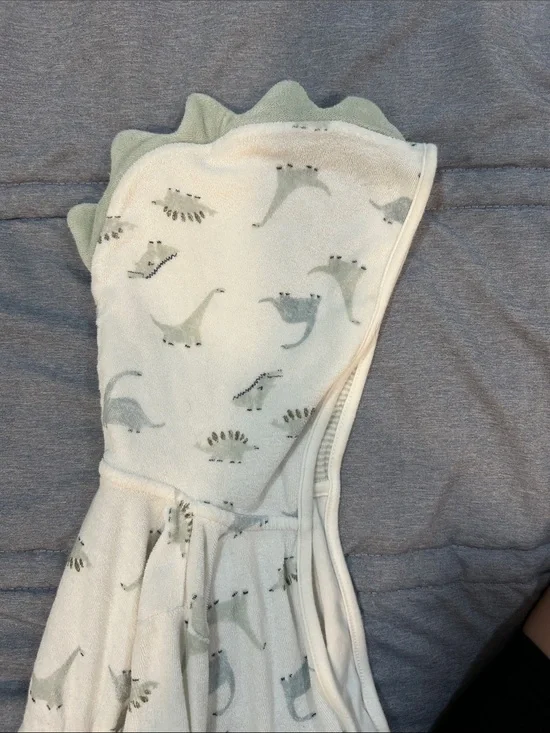 Baby Hooded Bath Robe with Dinosaur Print