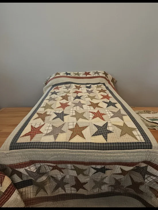 7-Piece Country Patchwork King Quilt Set - Abilene Star Rustic Lodge Bedding