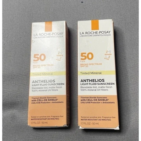 2x La Roche-Posay Anthelios Tinted  Mineral Sunscreen SPF 50 1.7 fl oz UVA/UVB