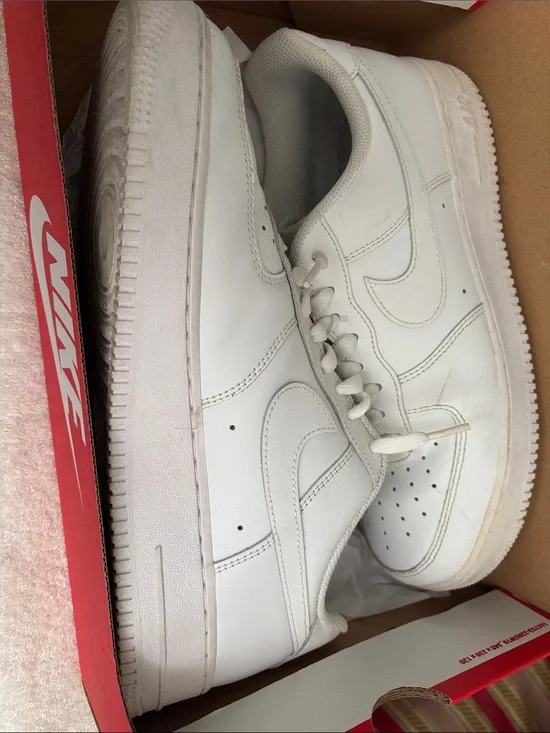 Nike Men's All-White Low-Top Leather Sneakers