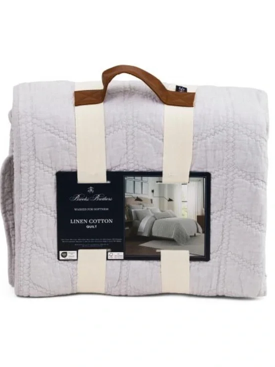 Brooks Brothers Linen-Cotton Quilt Set