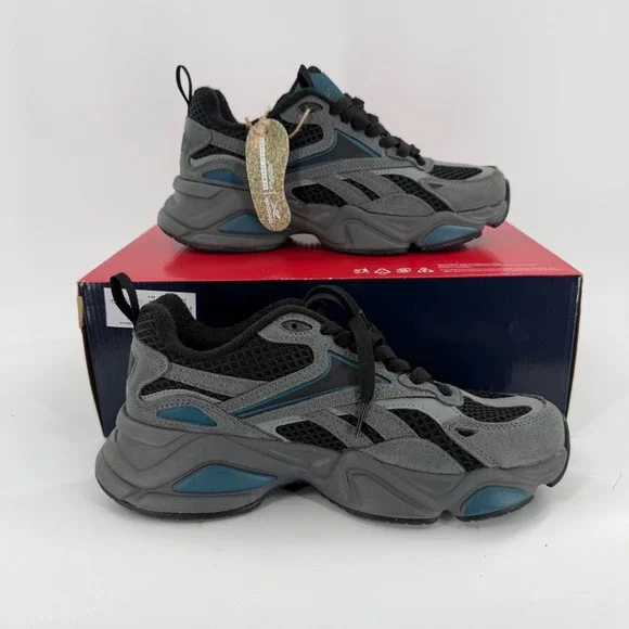 Reebok M‎ Charge Mens Grey Blue Black Athletic Sneakers AR30246M-NMB Size 8M