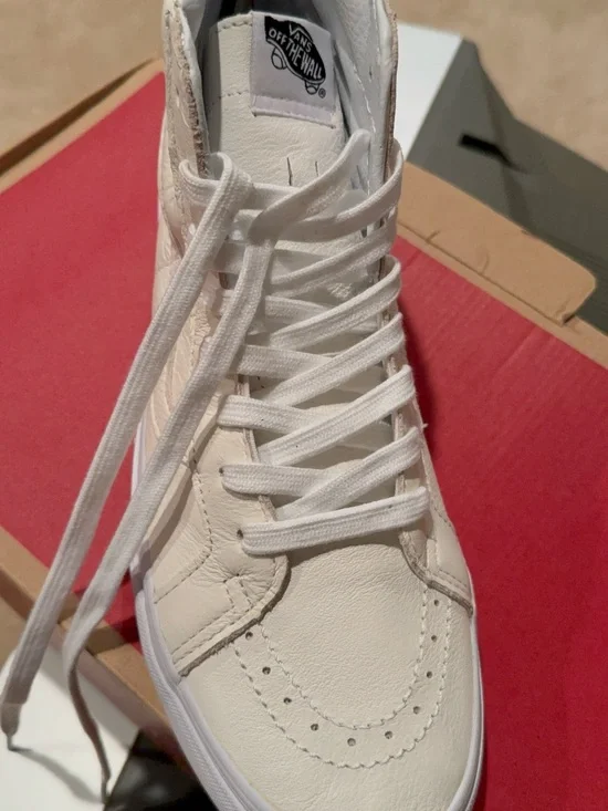 Vans White High-Top Leather Skate Shoe