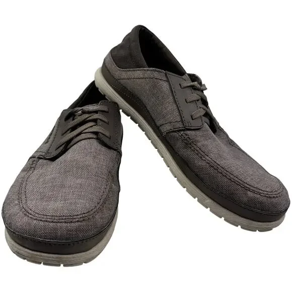 Crocs Santa Cruz Playa Canvas Lace Up Boat Deck Casual Shoes Men's Size 10