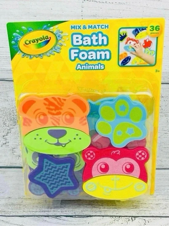 Crayola Mix and Match 36pc Bath Foam Animals Learn Play NEW