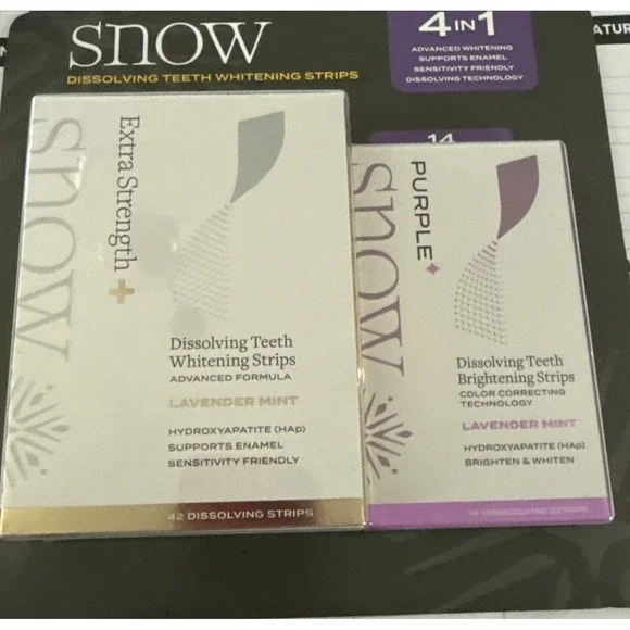 SNOW Dissolving Teeth Whitening Strips 42 Extra Strength + 14 Brightening