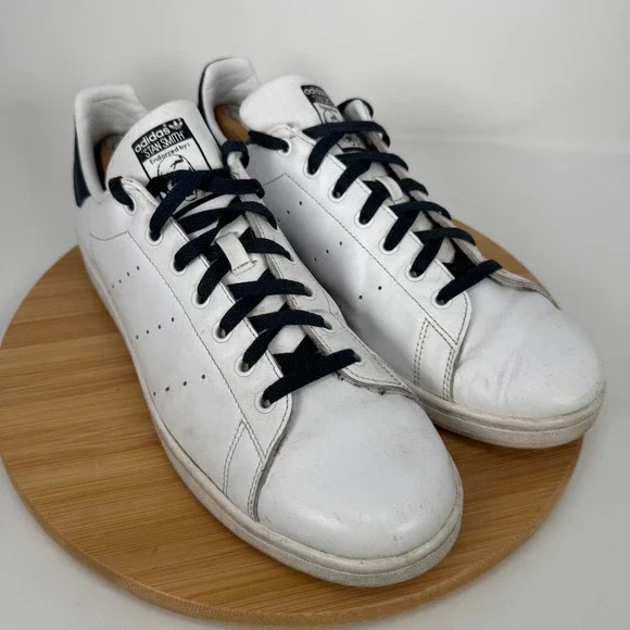 Adidas Stan Smith Men's White Navy Leather Low‎ Top Sneakers Size 13