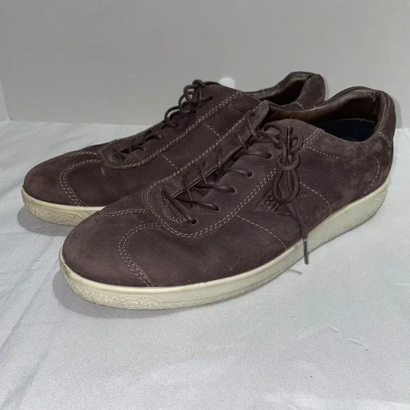 ECCO‎ Soft 7 Mens Brown Nubuck Leather Sneakers Low Top Shoes Size 43 9.5-10