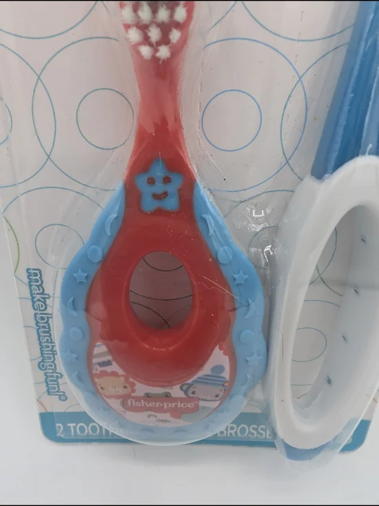 Fisher-Price Infant Toothbrush Set - Red & Light Blue