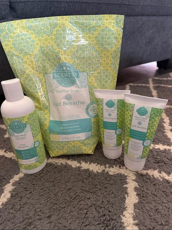 Scentsy Just Breathe Kids Bath & Body Set in Teal and Green