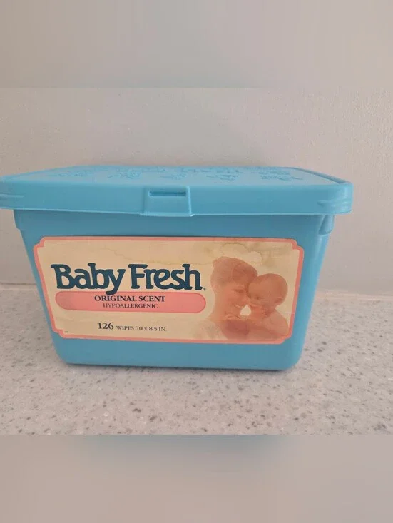Baby Fresh Original Scent Baby Wipes Tub - Blue   Empty