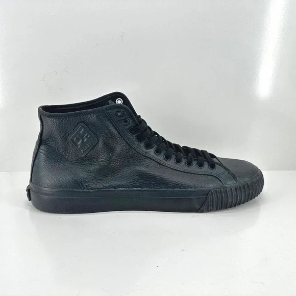 PF Flyers Shoes Men's 15 Sneakers Center Hi Top Black Leather High Top NWOT NWOB