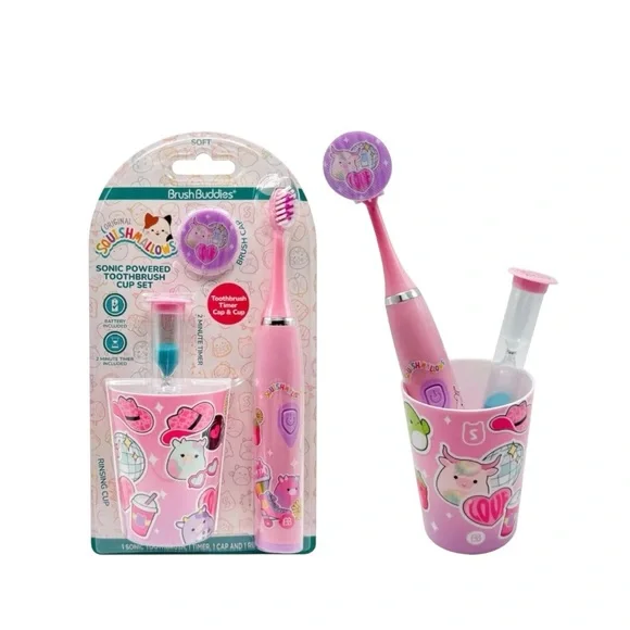 Squishmallows Sonic Powered Toothbrush Set for Kids