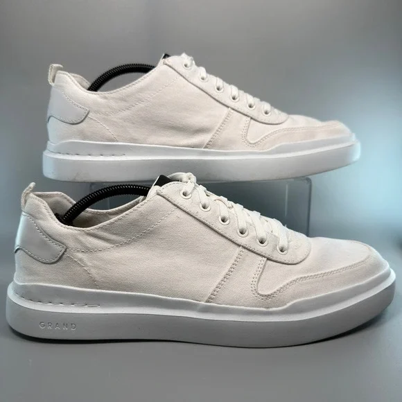 Cole Haan GrandPro Rally Mens 11.5 11 1/2 Canvas Court Dress Sneaker White Lace