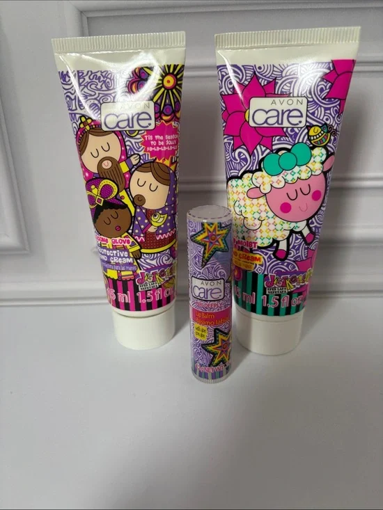 New Avon Care Hand Cream & Lip Balm Bundle Kawaii Design