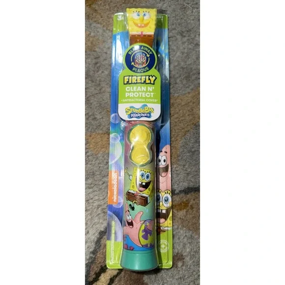 FIREFLY Nickelodean Spongebob Toothbrush with Antibacterial Cover