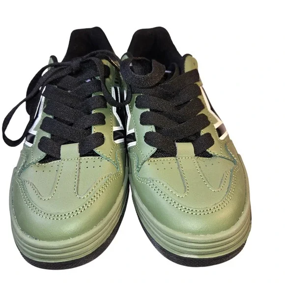 Vans Uplift Skate Shoes Olive Green Black White Sample Mens 5.5 Womens 7