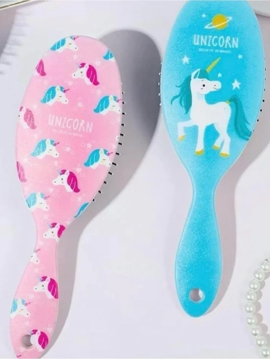 Black Paddle Hair Brush with White Tip Bristles（2pack)