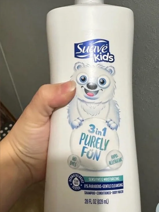 Suave Kids 3-in-1 Purely Fun Shampoo Conditioner Body Wash - White