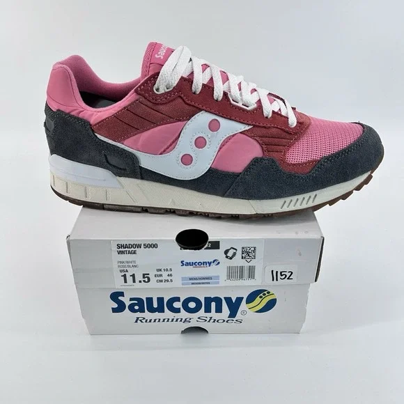 Saucony Shadow 5000 Pink Vintage Runner‎ Sneakers Mens 11.5 Retro Gum Sole Y2K