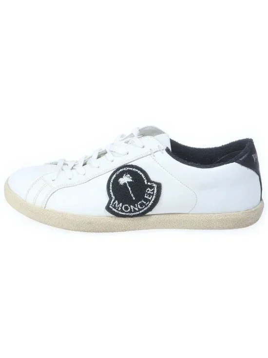 Moncler Palm Angels Leather Low Cut Sneakers White Black