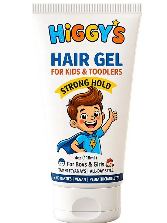 Higgy’s Kids Hair Gel Strong Hold 6oz – Water-Based Hair Styling Gel for Boys