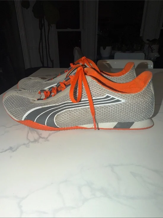Puma Gray and Orange Athletic Sneakers