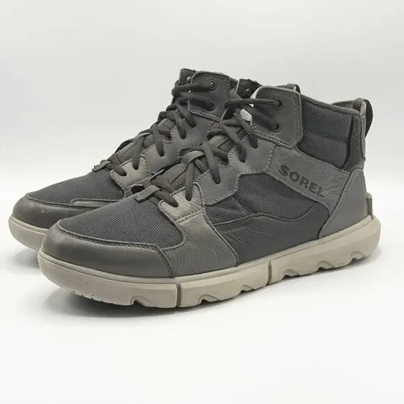 Sorel Men's Explorer Next Sneaker Mid Waterproof Shoes in a Grey and Black - US