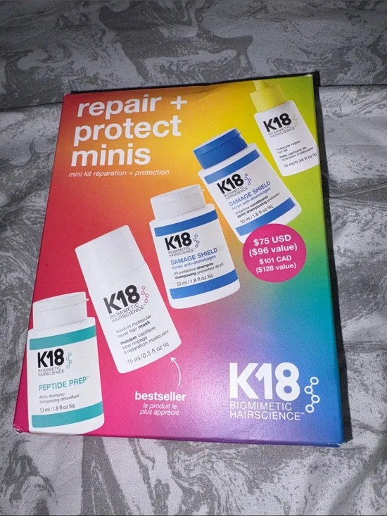 K18 Repair + Protect Minis Hair Care Set — Rainbow Packaging (Multicolor)
