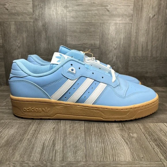 Adidas Rivalry Low Mens 13 Blue Leather Gum Sole Retro Basketball NEW JH7149