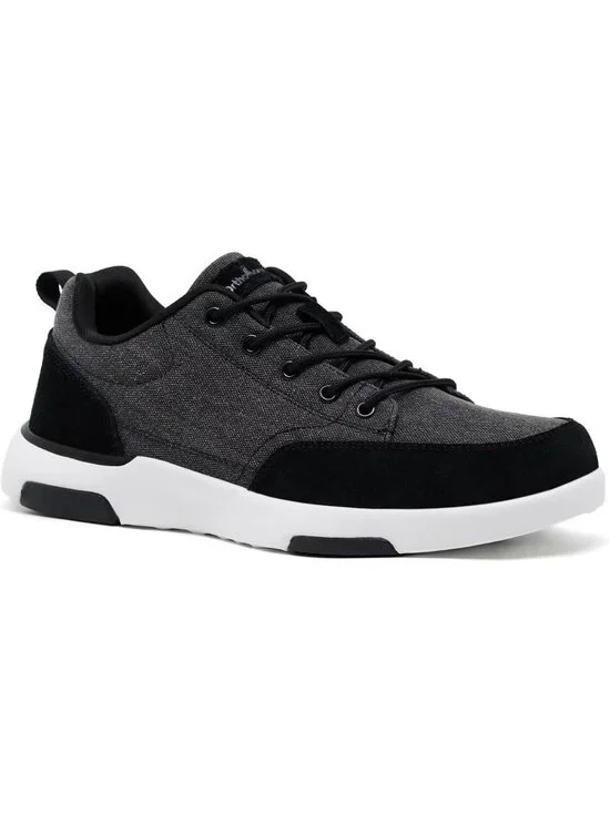 OrthoComfoot Men's Black Rubber Comfortable & Breathable Slip On Walking Sneaker