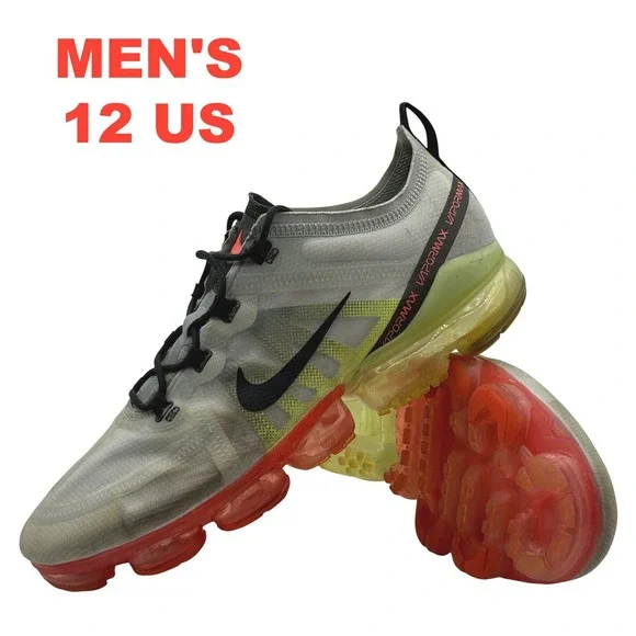 Nike Air VaporMax 2019‎ AR6631-007 Men's Size 12 Grey Volt Crimson Running Shoes