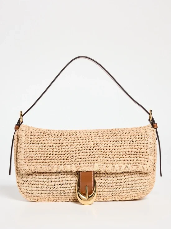 STAUD Harlow raffia shoulder bag NWT