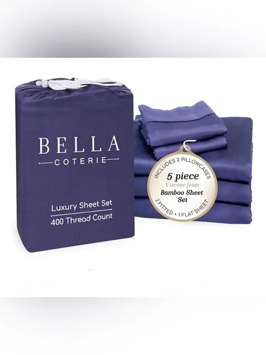 🫐 NEW 🫐 BC BELLA COTERIE LUXURY SHEETS, 400 COUNT