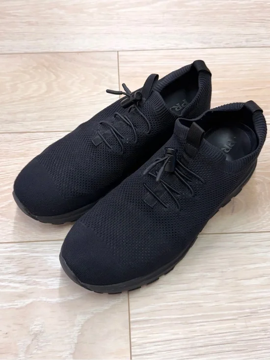 Prada Men's Black Knit Slip-On Athletic Shoes