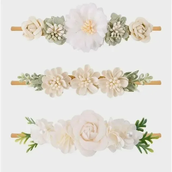 NEW IN BOX WNYUJOY 3 PIECE BABY GIRLS HEADBAND SET
