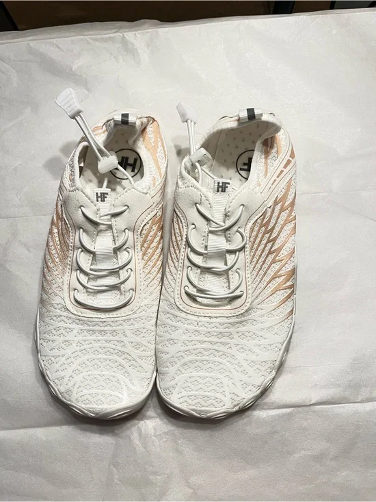HF White and Nude Athletic Sneakers