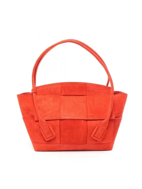 Bottega Veneta Tote Arco Maxi Intrecciato Red Suede