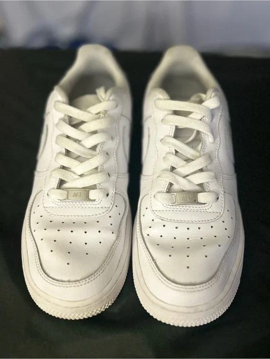 Nike White Leather AF1 Low Top Sneakers