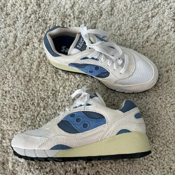 NWOT Saucony Shadow 6000 OG White/Blue Men's Kids Sneakers Size 4