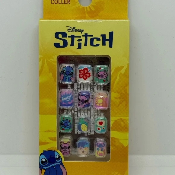 Disney Stitch Press-On Nail Set Kids Nail Art 12 Piece NWT