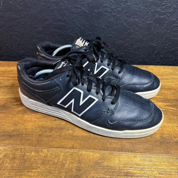New Balance 480 BB480 Black Leather Basketball Sneakers Mens Size 10.5