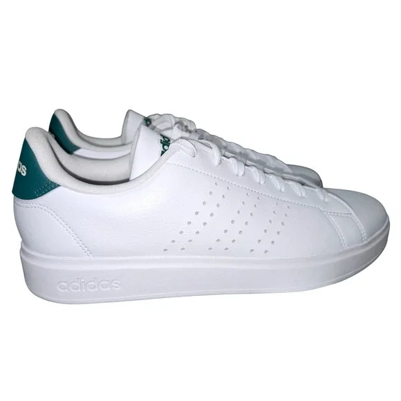 Adidas Advantage 2.0 Mens White Collegiate Green Sneakers IG9166 Size 11.5