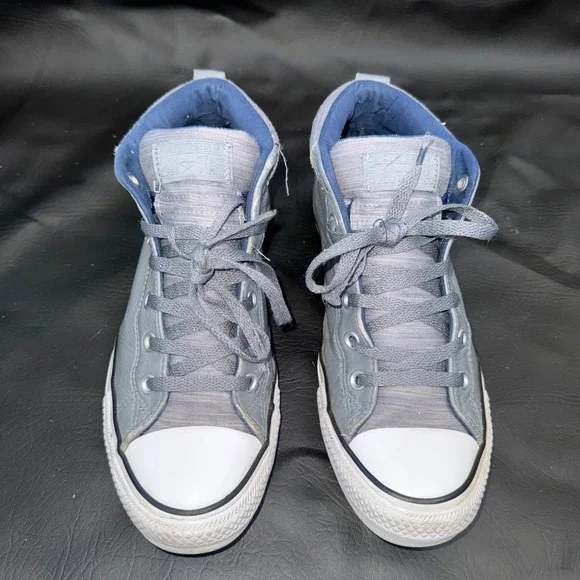 Converse Chuck Taylor All Star Street Mid Leather Blue Gray Mens 8.5 Womens 10.5