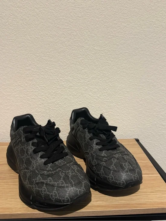 Black Gucci Rython Sneakers