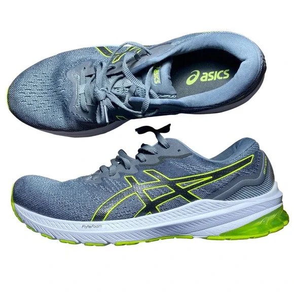 Asics GT-1000 11 Mens Running Shoes Grey Hazard Green 1011B354 Size 12