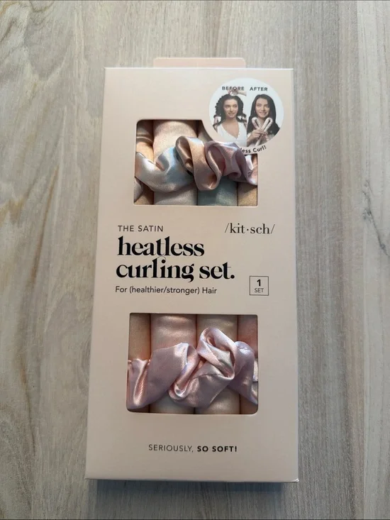 Kitsch Satin Heatless Curling Set - Rose Gold & Pale Pink