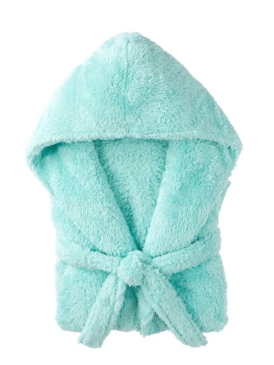 Pottery  Barn Teen Robe NWOT Hooded Bath Robe - Aqua size XS