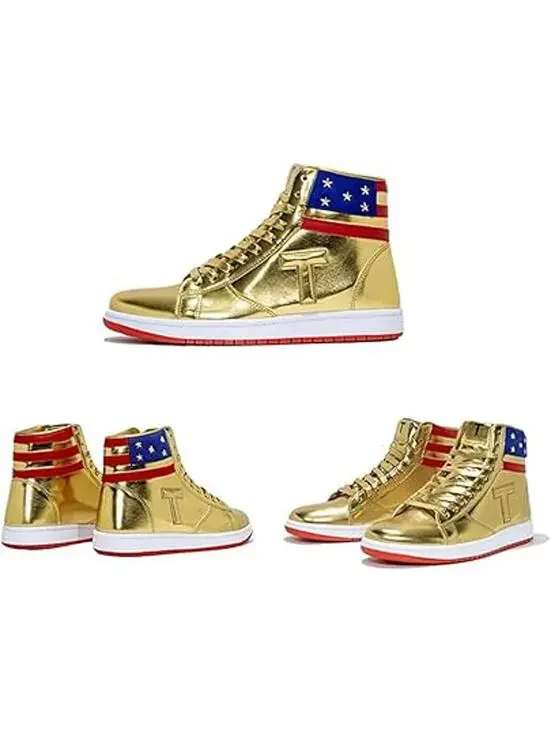 Authentic Trump Never Surrender High-Tops Gold Shoes M7, W9